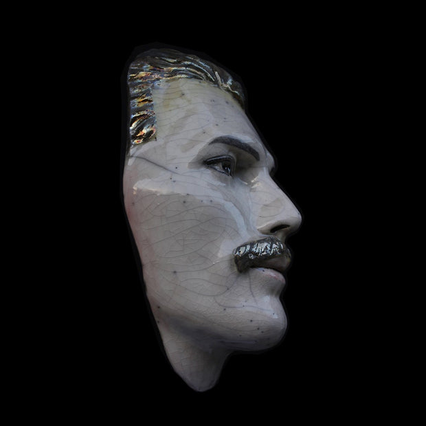 Freddie Mercury Raku Painted Ceramic Face Mask