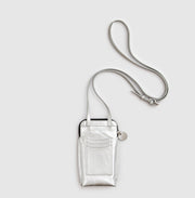 Silver Leather Lightning Bolt Ziggy Phone Bag