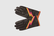 Mens Black Ziggy Leather Gloves