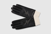 Studded Lightning Bolt Leather Gloves