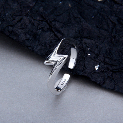 'Flash' Lightning Bolt Silver Ring