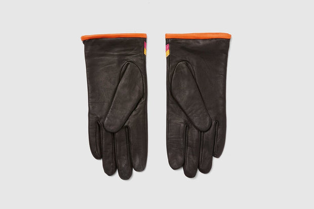 Black Ziggy Leather Gloves