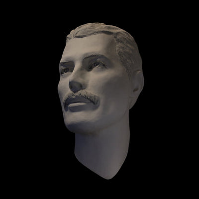 Freddie Mercury White Terracotta Sculpture