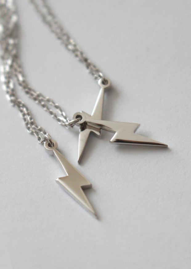 Lightning Bolt Necklace (925 Sterling Silver)