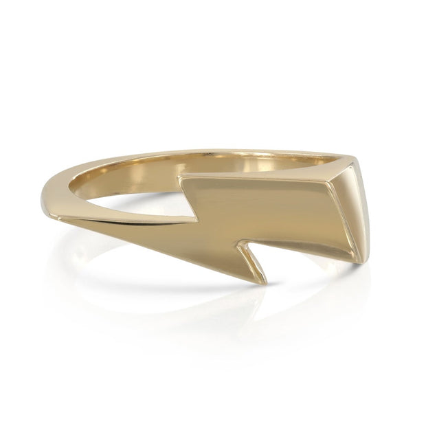9ct Gold Bowie 'Flash' Signet Womens Ring