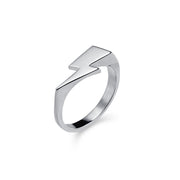 Silver 'Flash' Mondo Signet Mens Ring