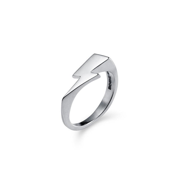 Silver 'Flash' Signet Womens Ring