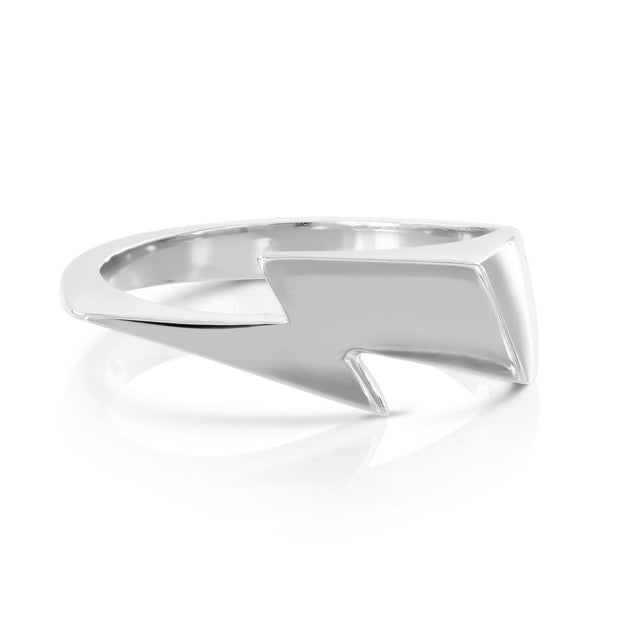 Silver 'Flash' Signet Womens Ring