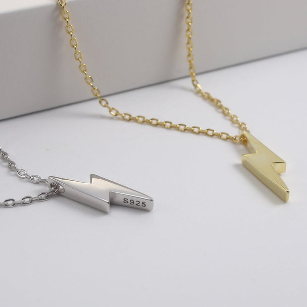 Lightning Bolt Iconic Necklaces Silver or Gold (925 Silver)